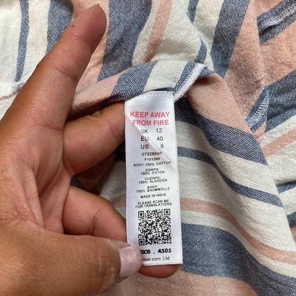 ASOS DESIGN woven stripe frill beach sarong skirt - Picture 4 of 6